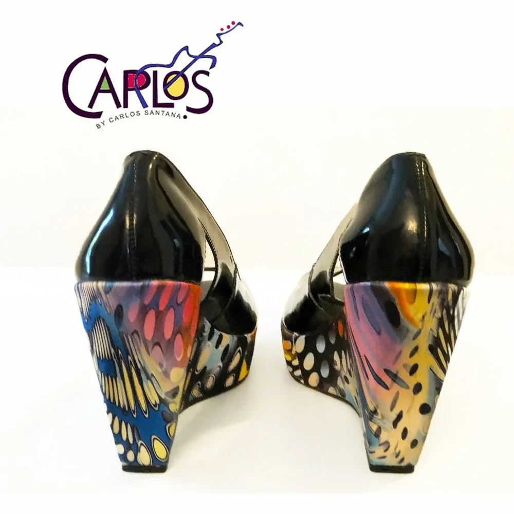 Carlos Santana artsy platform wedge shoes - Picture 6 of 10